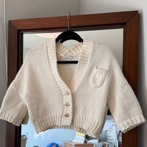 Brunello Cucinelli Cream Knit Cardigan